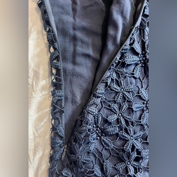 Hollister Dark Blue Cotton Floral Lace Dress Women’s Size Small - Picture 13 of 13